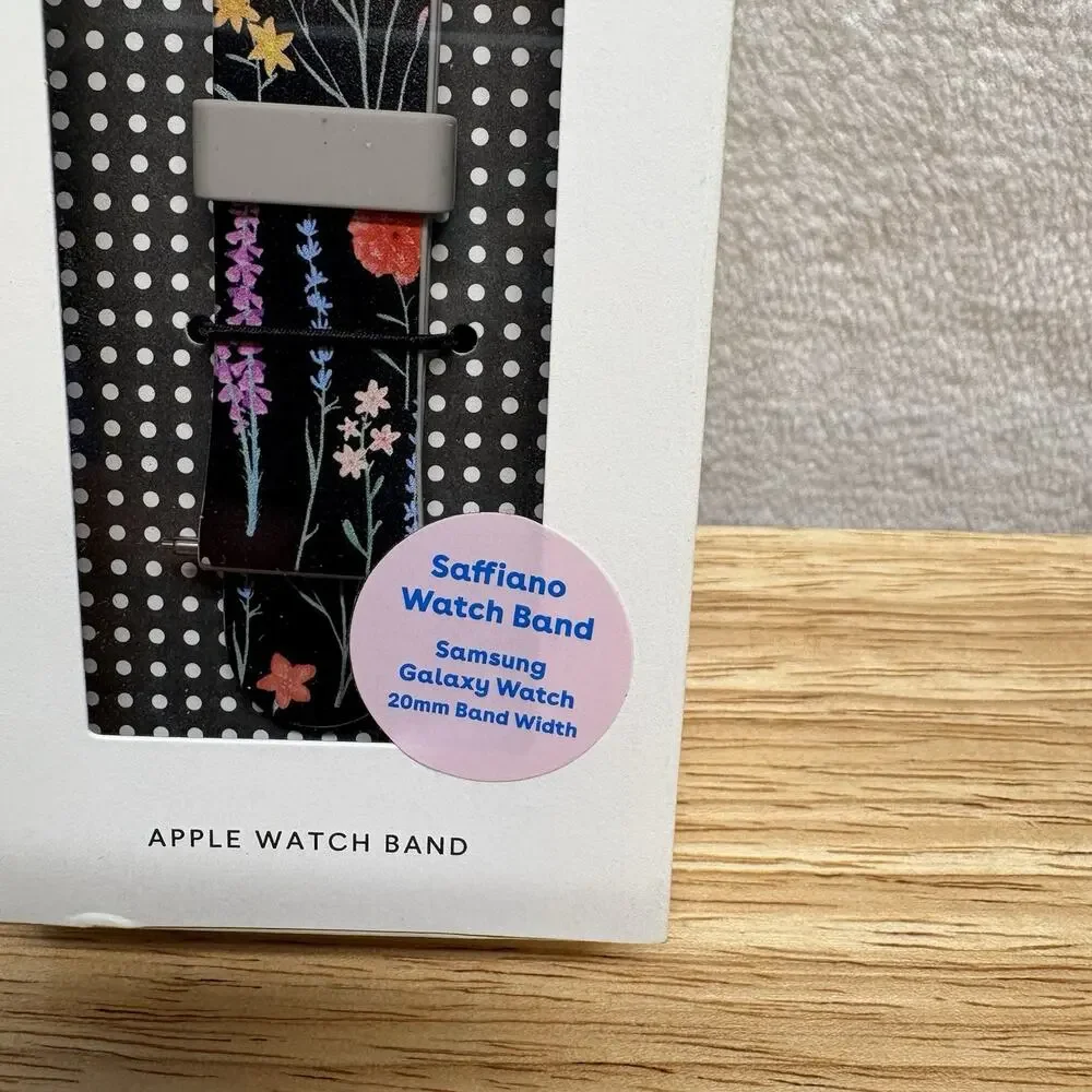 Casetify Saffiano Black Floral 20mm Samsung Galaxy Watch Band